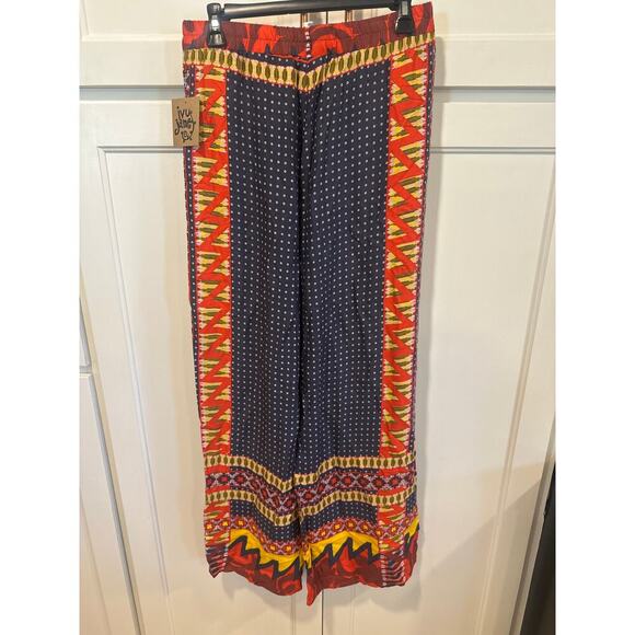 Boho hippie Ivy Jane women made USA rayon pants small NWT multi color - Picture 4 of 7